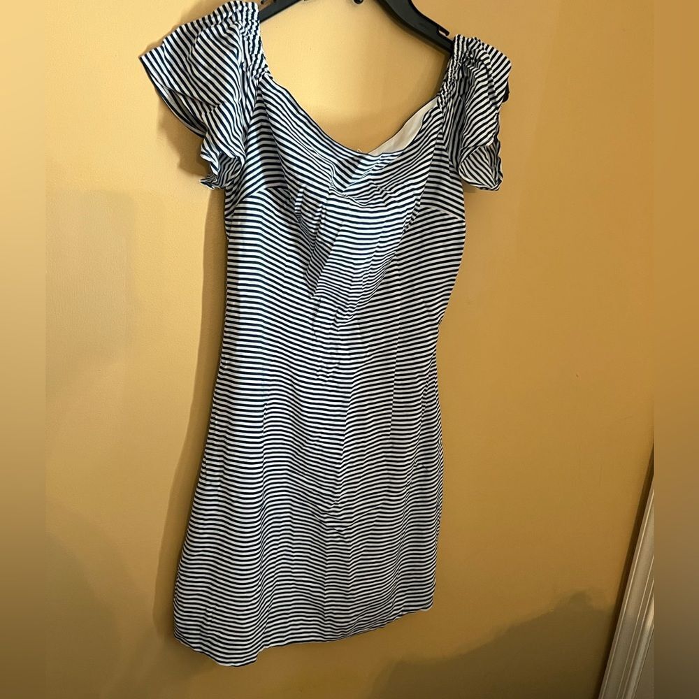 Bebe blue and white stripe dress 4